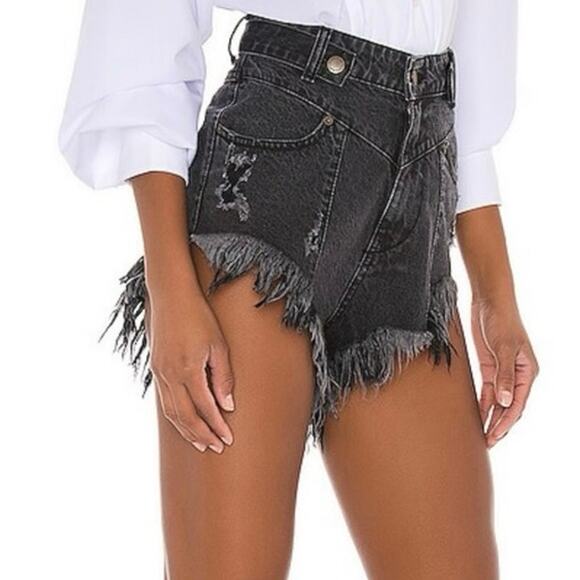 RETROFETE Revolve Tessa Shorts Black Onyx Distressed Dark Fairy Punk - Sz 27 - Picture 2 of 9